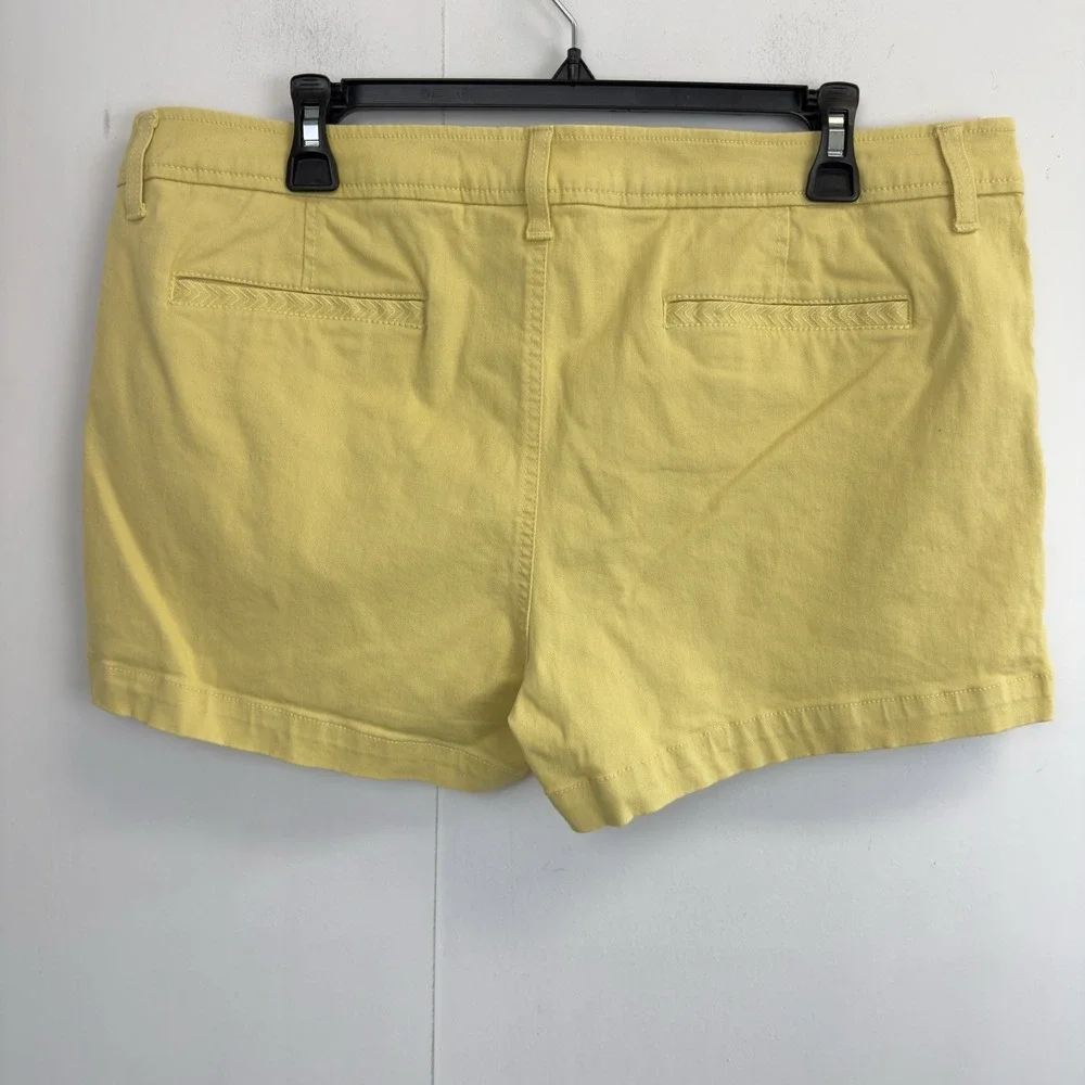 Market & Spruce Women's‎ 14 Madison Mid Rise Chino Shorts Yellow Daisy Duke 38X3
